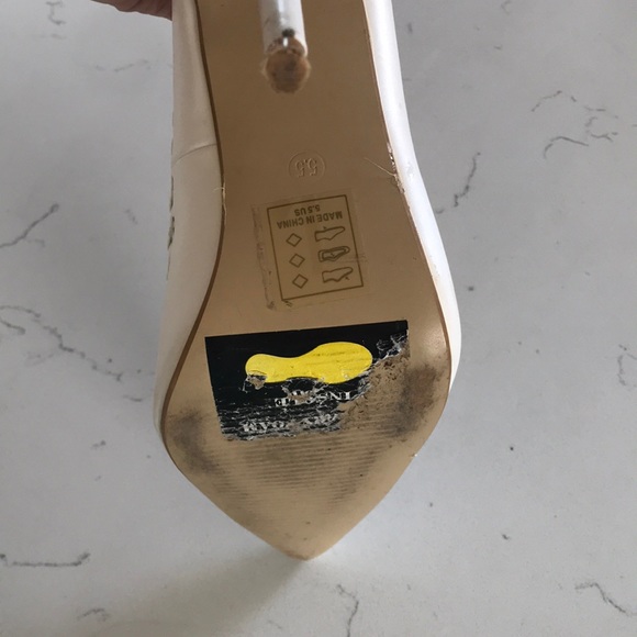 Desire White Pump High-heels Size 5.5 Summer Shoes - Picture 3 of 8